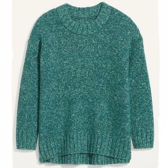 Old Navy Oversized Cozy Crew-Neck Sweater in Blue Marl - Picture 2 of 5